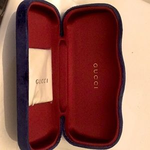 Gucci blue velvet eye glass case
